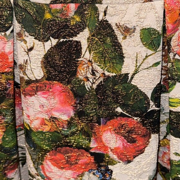 Adrianna Papell Floral Matelassé Fit & Flare Dress SZ 4 Formal Wedding Cocktail‎ - Picture 6 of 12